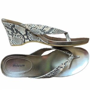 NEW! Style&Co. Snake Print Silver Wedges